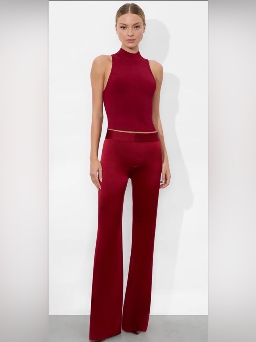 Alice + Olivia High Waisted Wide Leg Silk Pants Size 6 - Picture 2 of 16